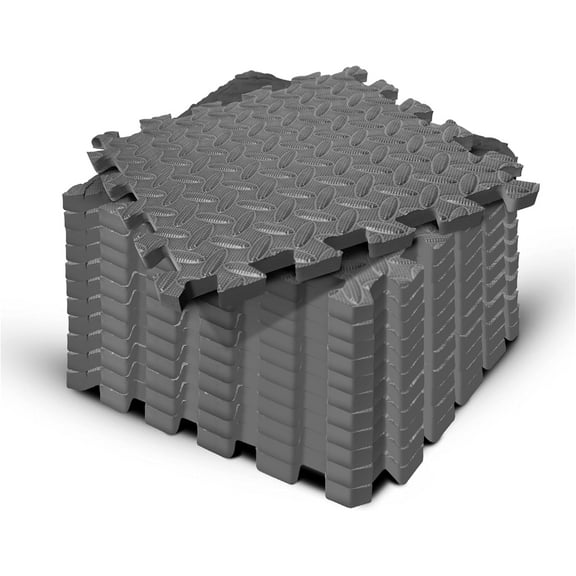 Foam - EVA Foam Interlocking Mats - Grey - 3/4" Thick, 12 Square Feet