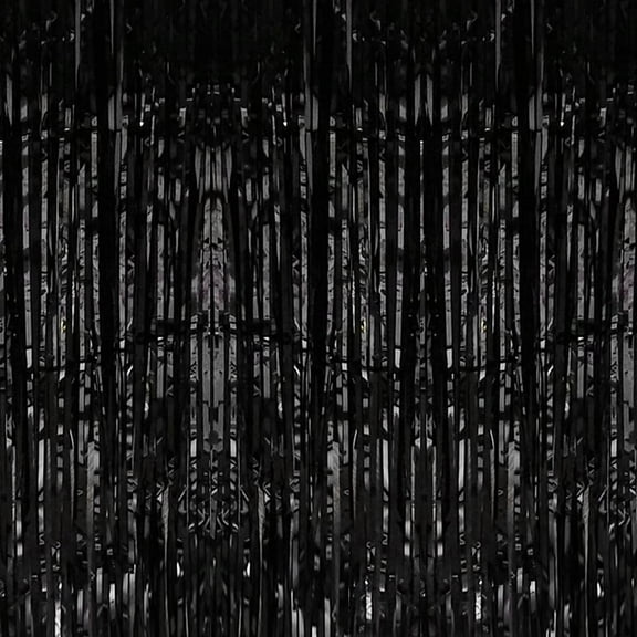 Tinsel Foil Fringe Curtains Black Backdrop Curtain 3.3 Ft x 6.6 Ft 1 Pack New Years Eve Photo Booth Props Backdrop for Bridal Shower Birthday Baby Christmas, Halloween, Birthday Party