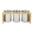 thumbnail image 2 of Flatware Caddy Stainless Steel Cutlery Holder With Wood Base, 2 of 4