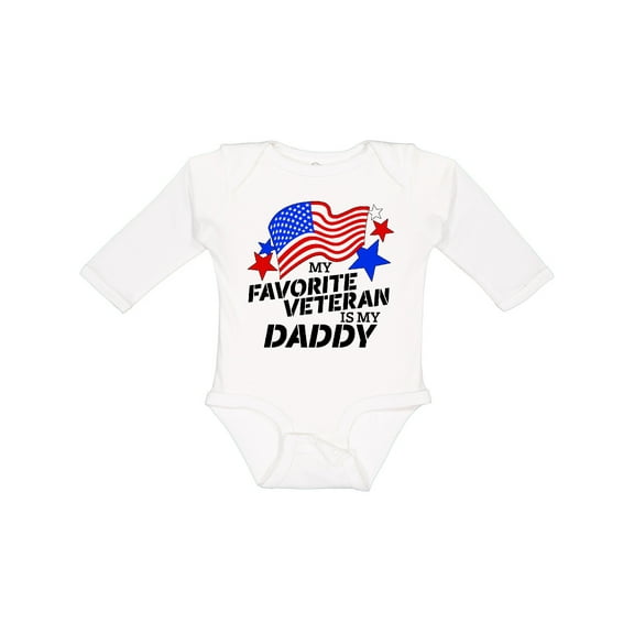 Inktastic My Favorite Veteran is My Daddy Boys or Girls Long Sleeve Baby Bodysuit