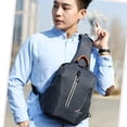 thumbnail image 3 of Men Sling Backpack Fashion Splash-proof Solid Color Chest Bag Crossbody Purse, 3 of 10