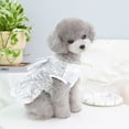 thumbnail image 2 of Tangpan Sequins Bow-Knot Pet Dance Dress Dog Christmas Party Dress (Silver, L), 2 of 7