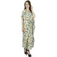 thumbnail image 4 of Bimba Women Long Cotton Kaftan Night Maxi Gown Floral Butterfly Caftan, 4 of 6