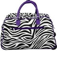 thumbnail image 4 of CalBags Animal Prints 21-Inch Carry-On Rolling Duffel Bag - Purple Trim Zebra, 4 of 8