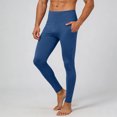 thumbnail image 4 of BUWTTED Men's Casual Pants High Performance Compression with Side Pockets Gym Running Cycling Athletic Training Blue Pants XXXL, 4 of 6