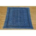thumbnail image 3 of Casavani Handwoven Blue Cotton Dhurrie Bed Room Living Room Dining Room Kitchen Carpets 3x5 feet, 3 of 5