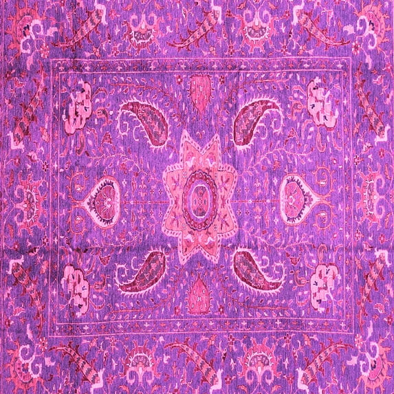 Ahgly Company Indoor Square Oriental Pink Traditional Area Rugs, 5' Square