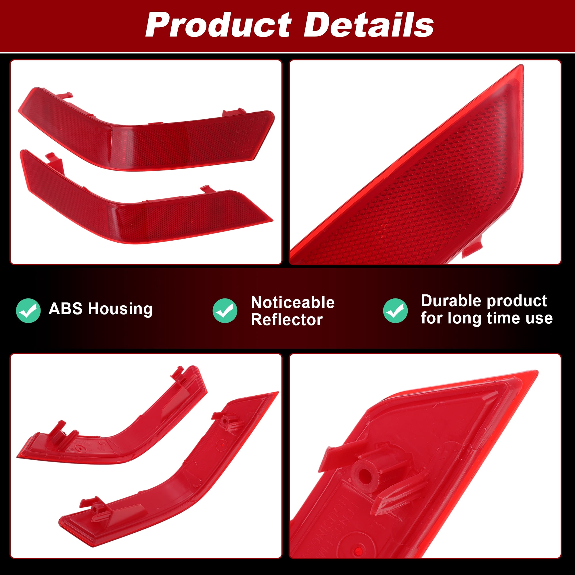 Unique Bargains 1Pc Rear Bumper Reflector for Nissan Rogue 2017-2020 Left and Right Side