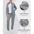thumbnail image 5 of Little Donkey Andy Women's 2 Piece Full Zip Tracksuit Set, 4 Way Stretch Breathable Jogger Outfit with Zipper Pockets, for Gym Running Casual Wear, Light Grey XS, 5 of 7