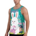 thumbnail image 2 of Gukieu Happy easter Print Men's Quick Dry Fitness Vest, Round Neck Sleeveless Fitness Bodybuilding Top-, 2 of 7