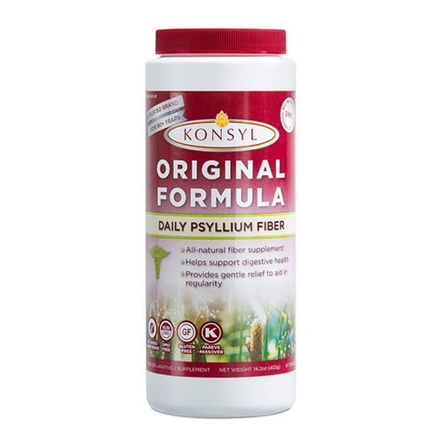 Konsyl Original Formula Psyllium Husk Daily Fiber Supplement Powder, 14.2 Oz, 2 Pack