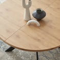 thumbnail image 3 of 46.4" Round Dining Table Set, Mid Century Modern Round Dining Table for 4-6 Person, Steel Legs, Leisure Coffee Table for Kitchen Dining Room, Save Space, 3 of 5