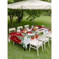 thumbnail image 3 of Outdoor Tablecloth with Umbrella Hole and Zipper, Red Christmas Rectangle Table Cloth 52x70 Inch Waterproof Tablecloth, Xmas Snowman Tree Snowflake Balls Picnic Table Cover for Patio Camping, 3 of 7