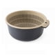 thumbnail image 1 of Cesta para lavar verduras de doble capa con drenaje rápido y suspensión, colador de frutas multifunción con asa lateral para cocinas, color azul, 1 of 2