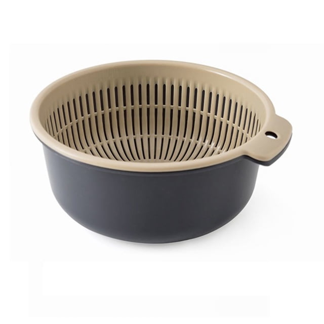 Strainers Vegetable Washing Basket Double Layer Drain Quickly Suspend Multifunction Fruit Strainer With Side Handle For KitchenS Blue