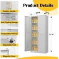 thumbnail image 3 of Kitchen Pantry Cabinet,71”White Metal Pantry Storage Cabinet with Doors and 4 Adjustable Shelves,Kitchen Cabinet with 2 Gold Handles,Tall Cabinet for Livingroom,Pantry, Bathroom,Kitchen, 3 of 8