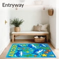 thumbnail image 3 of ODIKA 5'x7' Machine Washable Non-Slip Area Rug, Undersea Alphabet Explorer Rectangular Activity Surface High Traffic Rug, Blue, 688929, 3 of 5