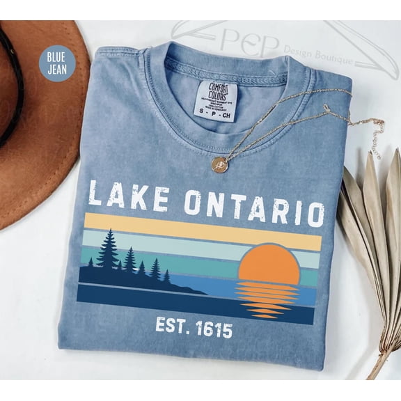 Lake Ontario Graphic T-shirt Lake Ontario Shirt Ontario Vacation Tee Pine Tree Graphic Tee Great Lakes Souvenir