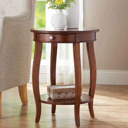 Better Homes and Gardens Round Accent Table with Drawer, Multiple