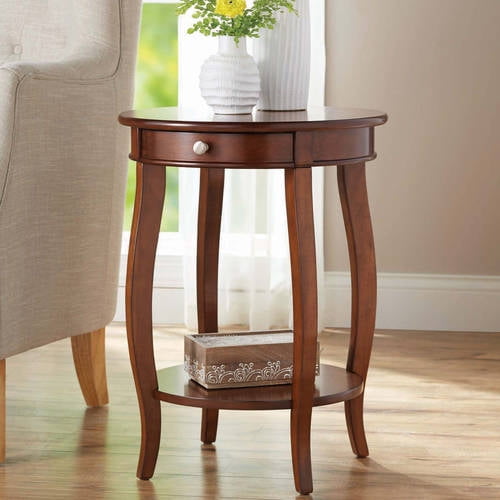 Better Homes and Gardens Round Accent Table with Drawer, Multiple ...