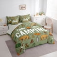 thumbnail image 2 of Catabedysis Retro Camping 7 Pieces Full Size Bedding Sets,Camp Life Print Full Size Bed in a Bag For Boys,Green,Light Gray Reversible, 2 of 7