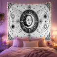 thumbnail image 2 of Celestial Medallion with Sun Moon Stars on Off-White Background, Mystical Illustration for Astronomy Lovers, Celestial Art Decor, Birthday Gift Tapestry Wall Hanging for Bedroom and Dorm, 2 of 7