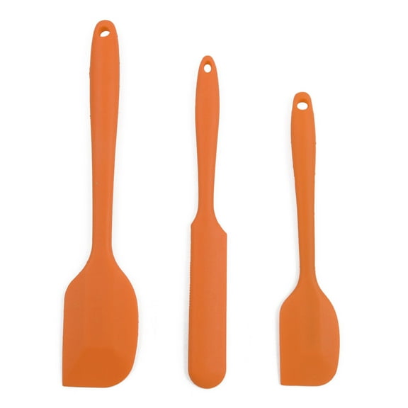 3pcs Kitchen Silicone Spatula Set Heat Resistant Turner Scraping Baking Cooking Utensils Orange