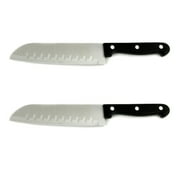 2 Santoku Knife Japanese Stainless Blade Kitchen Cook Chef Sushi Fish Meat Fruit