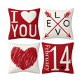 thumbnail image 1 of 4 Uds. Fundas de almohada para el Día de San Valentín, fundas de cojín, funda de almohada con corazón de amor para decoración de boda, oficina, coche, , Estilo b, 1 of 8