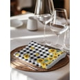 thumbnail image 6 of Yellow Sunflower Cloth Napkins Set of 8 Reusable Dinner Napkins, Summer Bee Floral Black White Plaid Cocktail Napkin Washable Table Napkins for Wedding/Holiday Party/Baby Shower 20"x20", 6 of 7