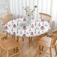 thumbnail image 3 of White Christmas Tree Pattern Round Fitted Tablecloth with Elastic Edge,Dining Table Cover Waterproof,Outdoor Round Tablecloth for Camping,Dining,Indoor and Outdoor, 3 of 7