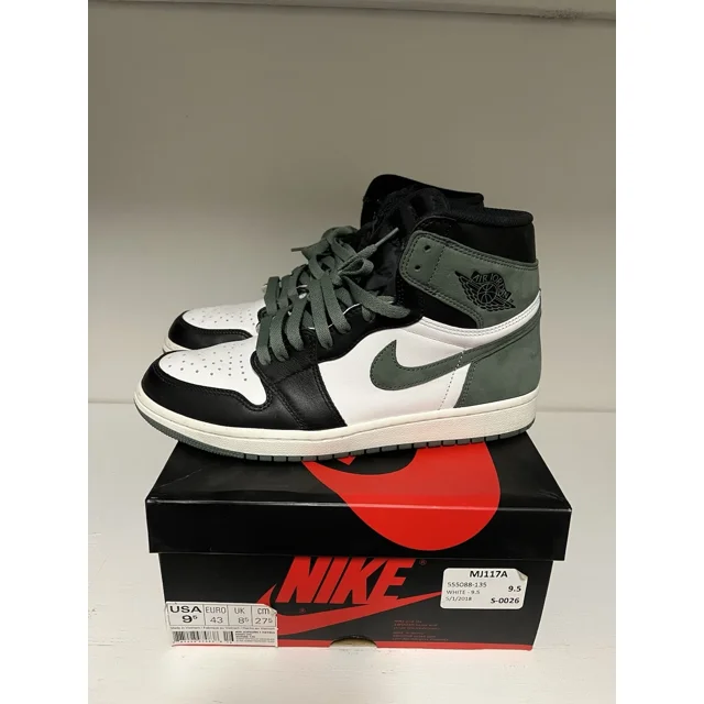 Jo r-dan 1 High Clay Green Best in Game Size 9.5 With Box 555088-135