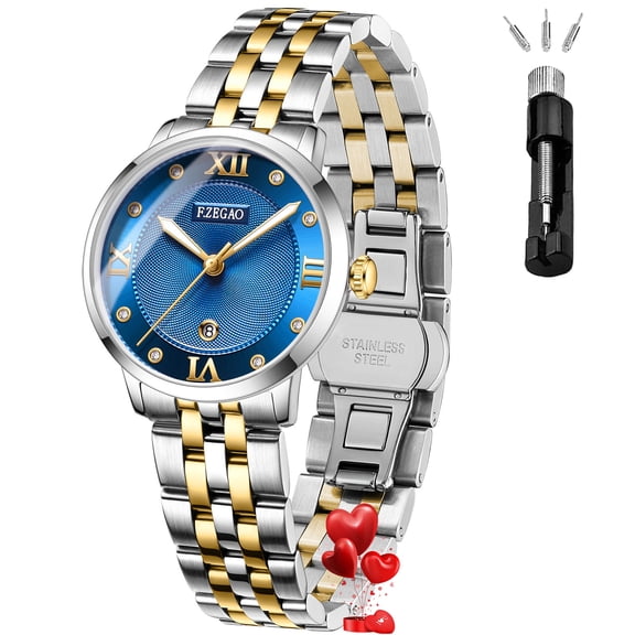 Analog Watches for Women, Diamond Luxury Women Dress Watches, Waterproof Date Display