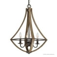 thumbnail image 7 of Urban Ambiance Luxury Farmhouse Chandelier, Medium Size: 24"H x 18.25"W, with Rustic Style Elements, Wood Grain Metal with Antique Black Finish, UQL2962 from the Swansea Collection, 7 of 7