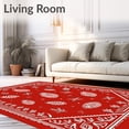 thumbnail image 2 of ODIKA 8'x10' Machine Washable Non-Slip Area Rug, Merry Pinecone Jolly Hearth Adornment High Traffic Rug, Red, 611491, 2 of 7