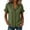 *Army Green, variant on VBVC Women's Ruffle Short Sleeve Collared Shirt, Ladies' V-Neck Button Down Blouse, Casual Solid Color Summer Top For Women,Army Green,S-2XL