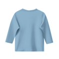 thumbnail image 3 of Fashion YLSDY 3/4 Length Sleeve Big Girls Tops Knit Crewneck Loose Fit Cute Shirts Pit Striped Casual Workout Three Quarter Blouses Light Blue 150, 3 of 4