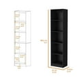 thumbnail image 3 of FM FURNITURE Sutton Slim Bookcase Open Storage Engineered Wood Black, 3 of 7