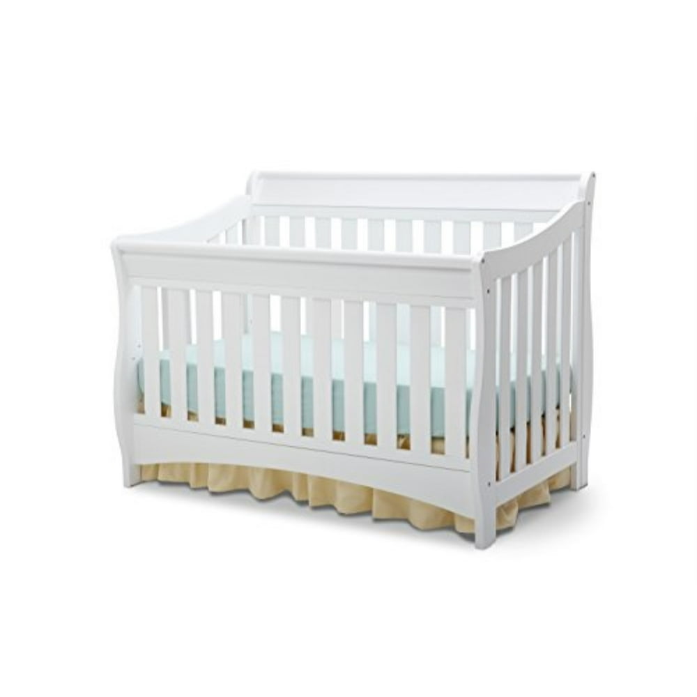 Delta Children Bentley S Series 4in1 Convertible Baby Crib, White