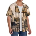 thumbnail image 2 of Naloa Rustic French Signpost Men's Loose Fit Cuban Collar Short-Sleeve Shirt, Hawaiian Shirts, Mens Shirts Casual for Everyday Wear Outings-XX-Large, 2 of 5