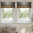 thumbnail image 2 of LALILO Kitchen Curtain Valance Dark Black And Orange Rod Pocket Window Curtain 52"x 18" Set of 2, 2 of 7
