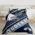 thumbnail image 2 of Erosebridal American Football Comforter Set Sports Theme Bedding Twin Size, Soccer Duvet Insert White Navy Blue Striped Bedding Comforter Sets Bedroom Decor, 1 Comforter and 1 Pillowcase, 2 of 7