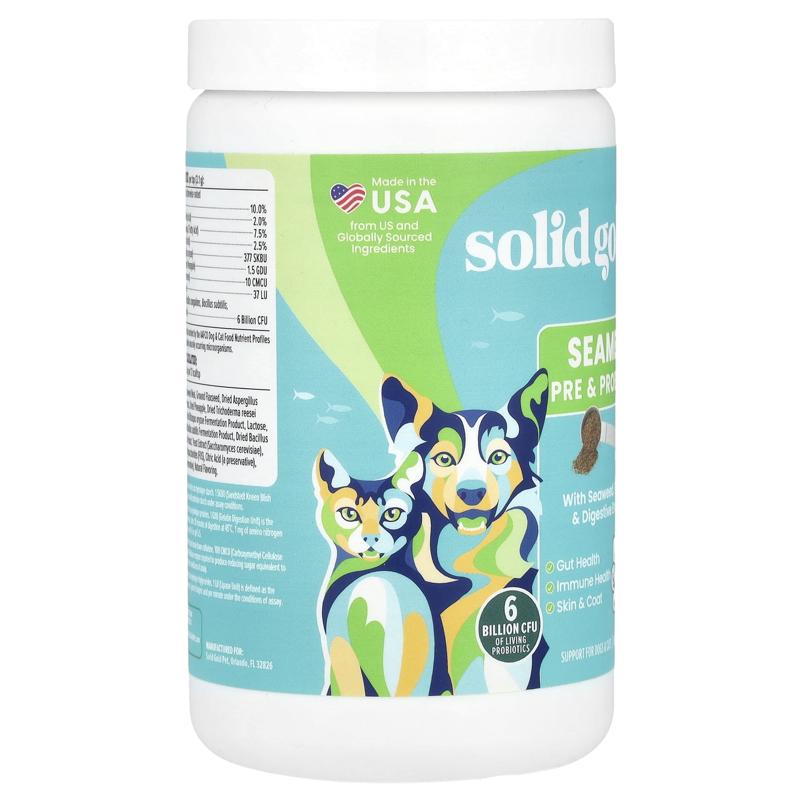Solid Gold SeaMeal™ Pre & Probiotic, For Dogs & Cats, 8 oz (226 g)
