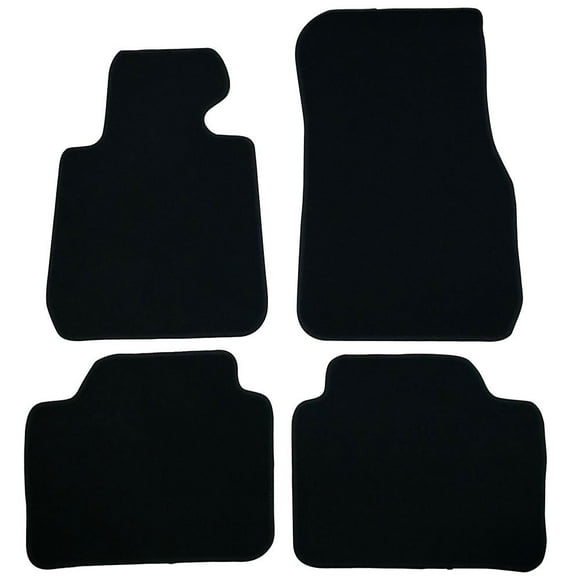 Floor Mats Compatible with BMW F30 3 Series 4DR Sedan, 2012-2018 Factory Fitment Floor Mats Carpet Front & Rear Black 4PC Nylon by IKON MOTORSPORTS, 2013 2014 2015 2016 2017
