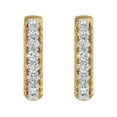 thumbnail image 2 of 14K Yellow Gold Natural Diamond Ladies Hoop Earrings (I1-I2 Clarity, 1/2 Carat), 2 of 4