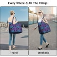 thumbnail image 3 of Floral Skull Weekender Bag Boho Artistic Flower Pattern Travel Tote, Lightweight, , Multiple Pockets, for Women, 3 of 5