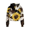 thumbnail image 5 of Uourmeti Cow Print Sunflowers Youth Zip Up Sweatshirt with Pocket Quarter Zip Up Design Lightweight Athletic Wear Soft Casual Pullover Top Size 13-14, 5 of 7