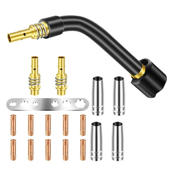 18Pcs MB-15AK MIG Welding Torch Kit 0.03'' M6 Contact Tip Nozzle Diffuser NeckTAPDRA Spare Part