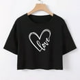 thumbnail image 4 of Plebaso T-Shirts Graphiques Courts pour Femmes Manches Courtes Imprimé Slim Col Rond T-Shirts d'Été Décontractés pour Femmes, 4 of 5