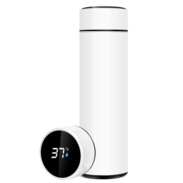 Botella termo, botella de agua de 500 ml, taza con aislamiento al vacío de acero inoxidable 304, pantalla táctil LCD de temperatura, botella inteligente para beber, ideal para calor y frío